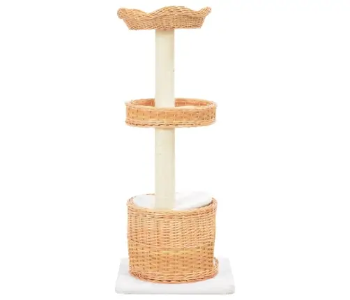 Kaķu Māja Ar Sizala Stabiem Nagu Asināšanai, Dabīgs Vītols Vidaxl