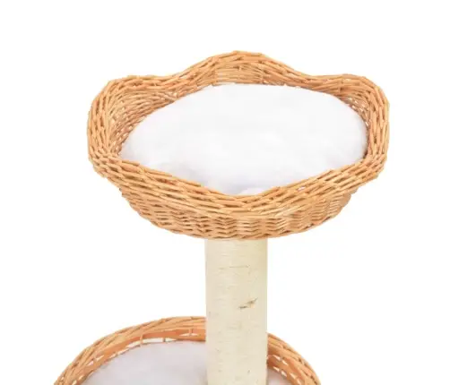 Kaķu Māja Ar Sizala Stabiem Nagu Asināšanai, Dabīgs Vītols Vidaxl