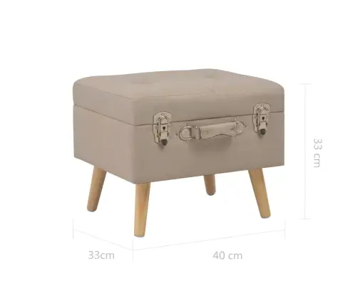 Sols Ar Kasti, 40 Cm, Bēšs Audums Vidaxl