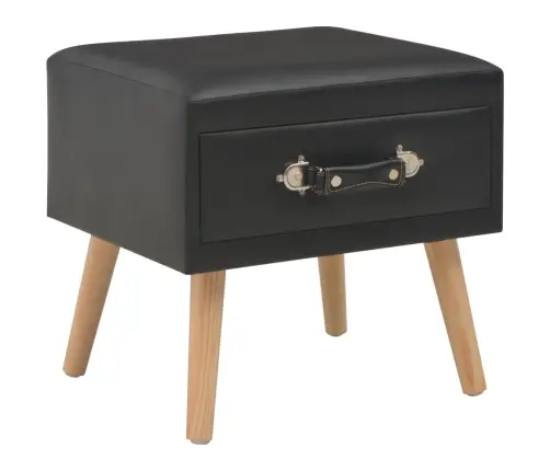 Naktsskapītis, Melns, 40X35X40 Cm, Mākslīgā Āda Vidaxl