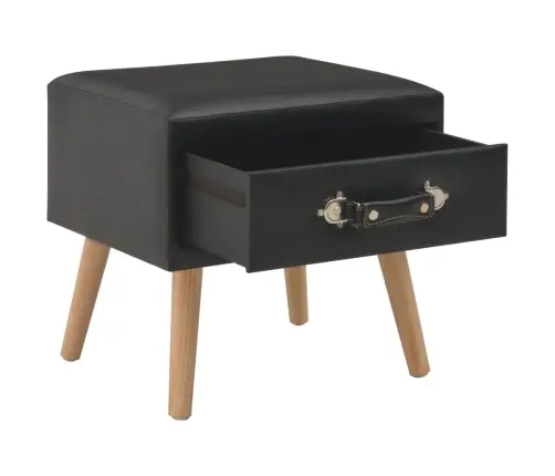 Naktsskapītis, Melns, 40X35X40 Cm, Mākslīgā Āda Vidaxl