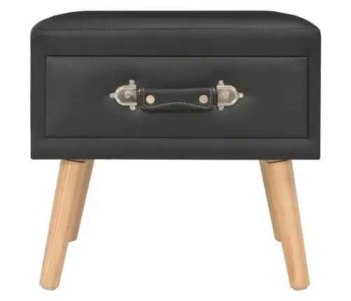 Naktsskapītis, Melns, 40X35X40 Cm, Mākslīgā Āda Vidaxl