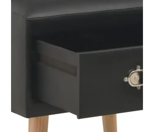 Naktsskapītis, Melns, 40X35X40 Cm, Mākslīgā Āda Vidaxl