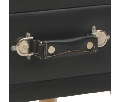 Naktsskapītis, Melns, 40X35X40 Cm, Mākslīgā Āda Vidaxl