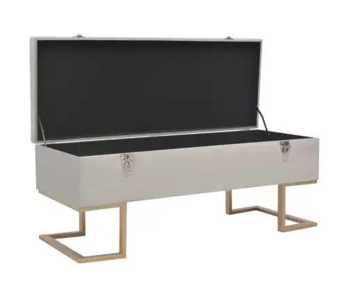 Suoliukas Su Skyriumi Daiktams, Pilkos Sp., 105cm Aksomas