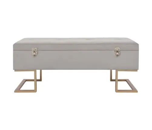 Suoliukas Su Skyriumi Daiktams, Pilkos Sp., 105cm Aksomas