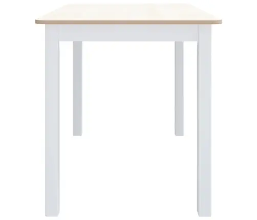 Virtuves Galds, Balts Ar Brūnu, 114X71X75 Cm, Gumijas Masīvkoks Vidaxl