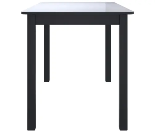 Valgomojo Stalas, Juodas, 114X71X75cm Kaučiuk. Med. Masyvas