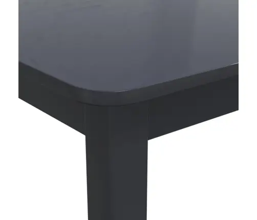 Valgomojo Stalas, Juodas, 114X71X75cm Kaučiuk. Med. Masyvas