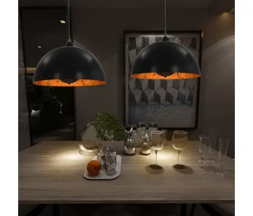 Laelambid 2 Tk Must Ja Kuldne, Poolkerakujulised 40 Cm E27