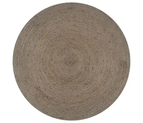 Kilimas, Pilkas, 90cm Džiutas, Apvalus, Rankų Darbo