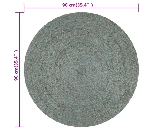 Paklājs, 90 Cm, Roku Darbs, Apaļš, Džuta, Olīvu Zaļš Vidaxl