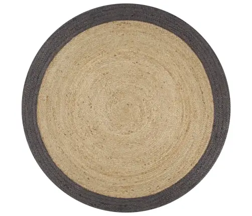 Kilimas, 90cm Džiutas, Rankų Darbo, Su Tamsiai Pilku Kraštu