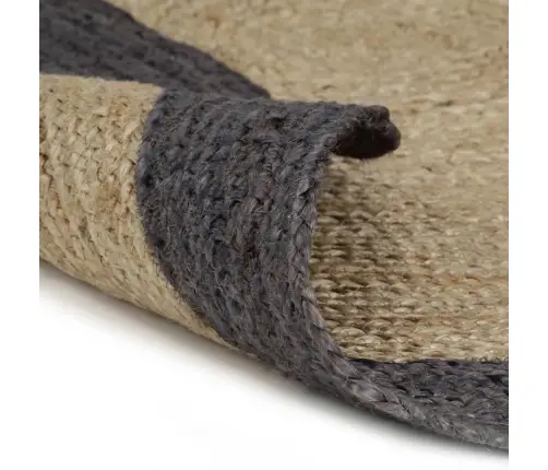 Kilimas, 90cm Džiutas, Rankų Darbo, Su Tamsiai Pilku Kraštu