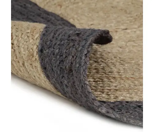 Käsitsi Valmistatud Džuutvaip Tumehalli Äärega, 150 Cm