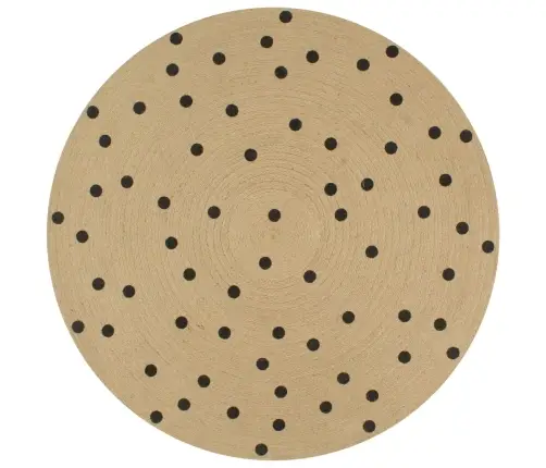 Paklājs Ar Apļu Apdruku, Džuta, 120 Cm, Roku Darbs Vidaxl