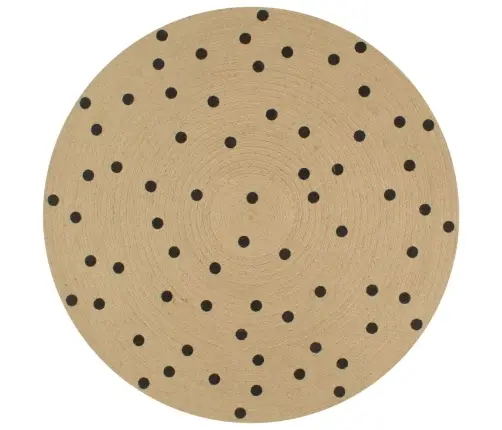 Paklājs Ar Apļu Apdruku, Džuta, 150 Cm, Roku Darbs Vidaxl