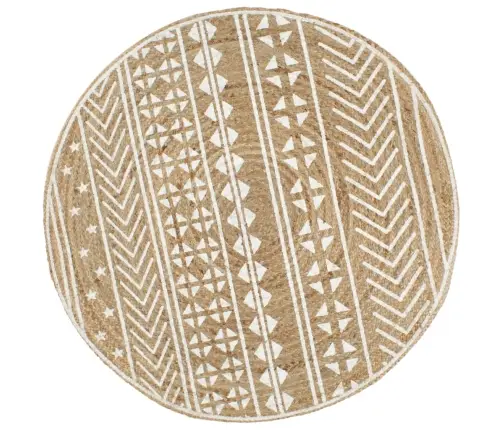 Paklājs Ar Baltu Apdruku, Džuta, 150 Cm, Roku Darbs Vidaxl Paklājs Ar Baltu Apdruku, Džuta, 150 Cm, Roku Darbs Vidaxl