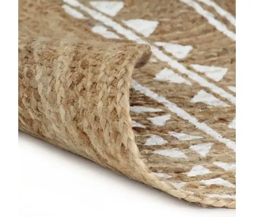 Paklājs Ar Baltu Apdruku, Džuta, 150 Cm, Roku Darbs Vidaxl Paklājs Ar Baltu Apdruku, Džuta, 150 Cm, Roku Darbs Vidaxl