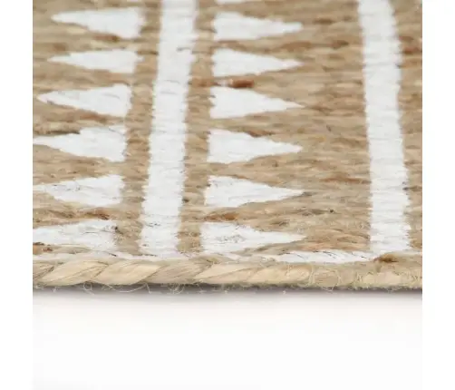 Paklājs Ar Baltu Apdruku, Džuta, 150 Cm, Roku Darbs Vidaxl Paklājs Ar Baltu Apdruku, Džuta, 150 Cm, Roku Darbs Vidaxl