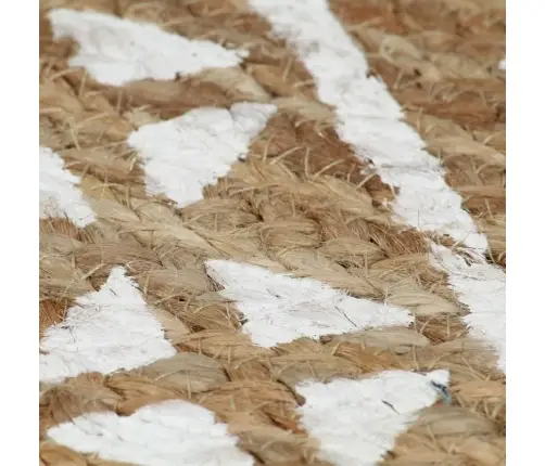 Paklājs Ar Baltu Apdruku, Džuta, 150 Cm, Roku Darbs Vidaxl Paklājs Ar Baltu Apdruku, Džuta, 150 Cm, Roku Darbs Vidaxl