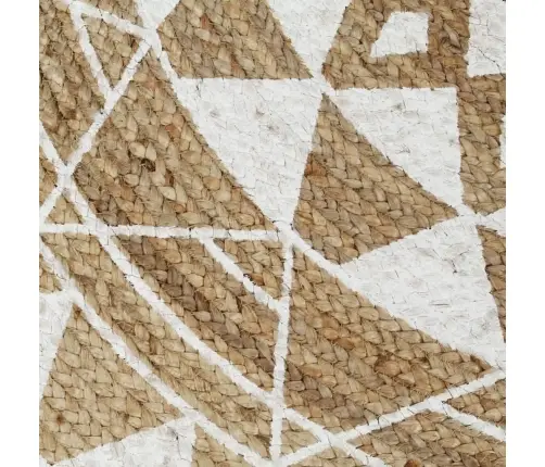 Paklājs Ar Baltu Apdruku, Džuta, 90 Cm, Roku Darbs Vidaxl