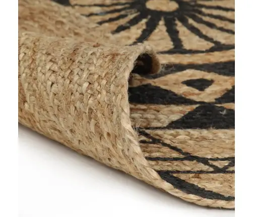 Käsitsi Valmistatud Džuutvaip Musta Mustriga, 90 Cm