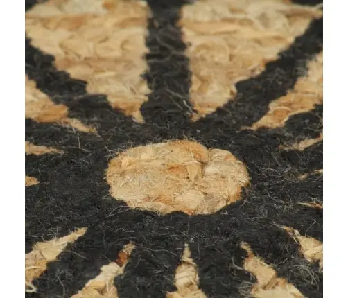 Käsitsi Valmistatud Džuutvaip Musta Mustriga, 90 Cm