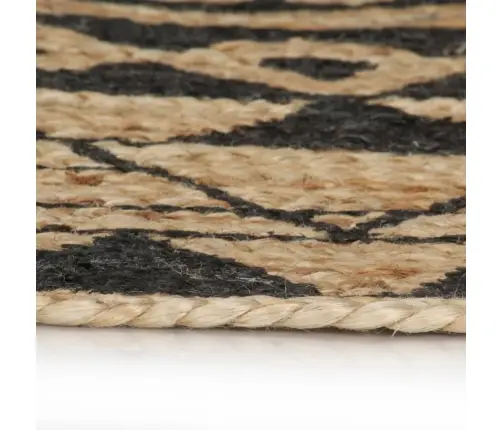 Kilimas, 120cm Džiutas, Rankų Darbo, Su Juodos Spalvos Raštu Kilimas, 120cm Džiutas, Rankų Darbo, Su Juodos Spalvos Raštu