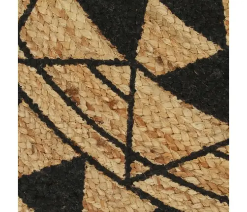 Kilimas, 120cm Džiutas, Rankų Darbo, Su Juodos Spalvos Raštu Kilimas, 120cm Džiutas, Rankų Darbo, Su Juodos Spalvos Raštu