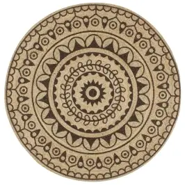 Paklājs Ar Tumši Brūnu Apdruku, Džuta, 90 Cm, Roku Darbs Vidaxl