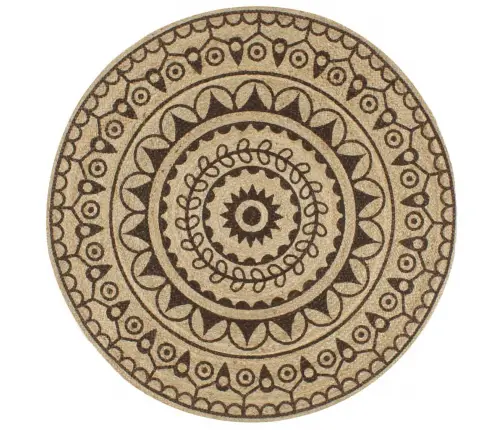 Paklājs Ar Tumši Brūnu Apdruku, Džuta, 90 Cm, Roku Darbs Vidaxl