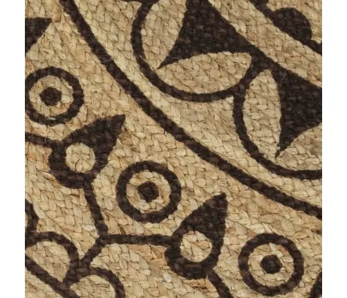 Paklājs Ar Tumši Brūnu Apdruku, Džuta, 90 Cm, Roku Darbs Vidaxl