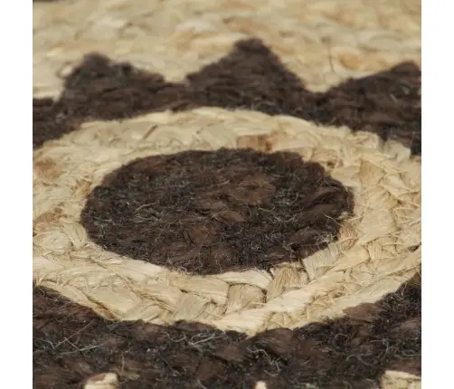 Paklājs Ar Tumši Brūnu Apdruku, Džuta, 90 Cm, Roku Darbs Vidaxl