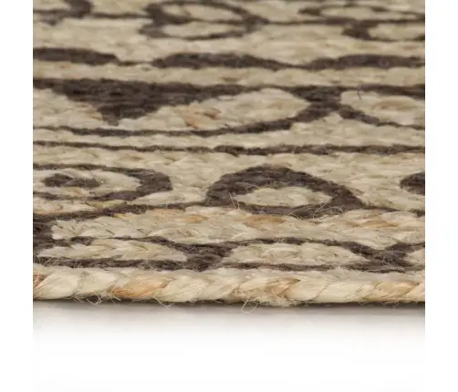 Käsitsi Valmistatud Džuutvaip Tumepruuni Mustriga, 120 Cm