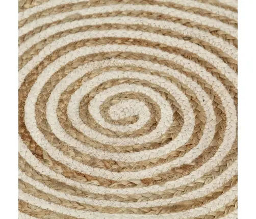 Paklājs, Spirāles Dizains, Džuta, Balts, 90 Cm, Roku Darbs Vidaxl