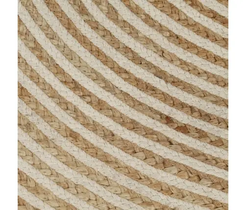 Paklājs, Spirāles Dizains, Džuta, Balts, 90 Cm, Roku Darbs Vidaxl