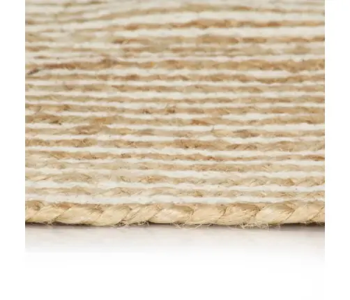 Paklājs, Spirāles Dizains, Džuta, Balts, 120 Cm, Roku Darbs Vidaxl