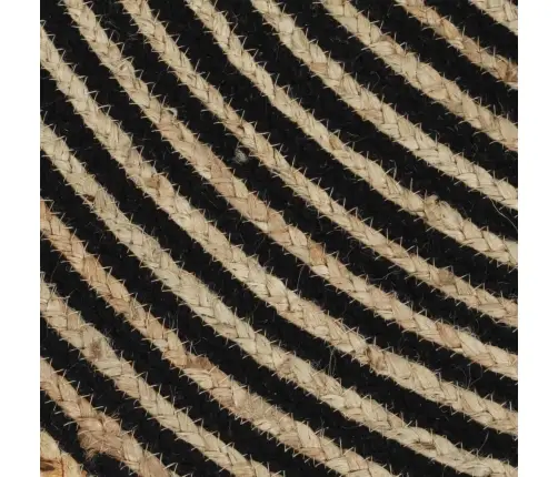 Paklājs, Spirāles Dizains, Džuta, Melns, 90 Cm, Roku Darbs Vidaxl