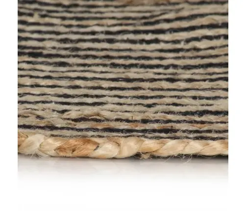 Paklājs, Spirāles Dizains, Džuta, Melns, 120 Cm, Roku Darbs Vidaxl