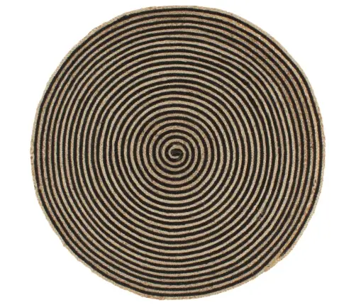 Käsitsi Valmistatud Džuutvaip Spiraaldisainiga, Must 150 Cm