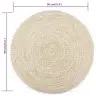 Paklājs, 90 Cm, Roku Darbs, Džuta, Balts Un Dabīgs Vidaxl