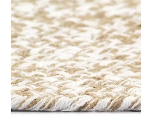 Kilimas, Baltos Ir Natūralios Sp., 120cm Džiutas, Rankų Darbo