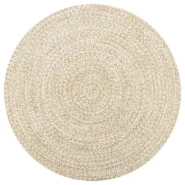 Käsitsi Valmistatud Džuutvaip Valge Ja Naturaalne, 150 Cm