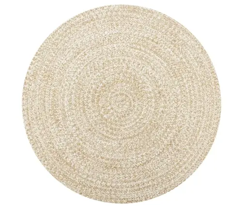 Käsitsi Valmistatud Džuutvaip Valge Ja Naturaalne, 150 Cm Käsitsi Valmistatud Džuutvaip Valge Ja Naturaalne, 150 Cm