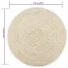 Käsitsi Valmistatud Džuutvaip Valge Ja Naturaalne, 150 Cm Käsitsi Valmistatud Džuutvaip Valge Ja Naturaalne, 150 Cm