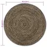 Paklājs, 90 Cm, Roku Darbs, Džuta, Melns Un Dabīgs Vidaxl