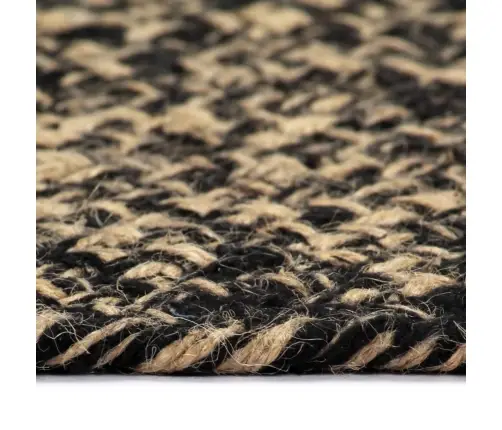 Paklājs, 120 Cm, Roku Darbs, Džuta, Melns Un Dabīgs Vidaxl