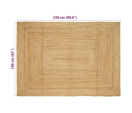 Paklājs, Roku Darbs, Džuta, Dabīga Krāsa, 160X230 Cm Vidaxl