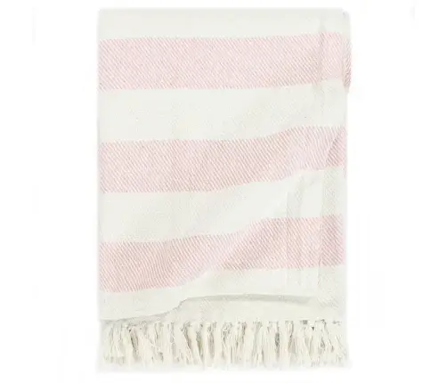 Pledas, Sendintos Rožinės, 125X150cm Medvilnė, Dryžuotas